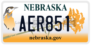AER851  license plate in NE
