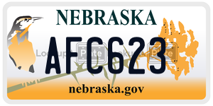 AFC623 license plate in Nebraska