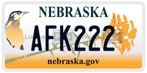 AFK222  license plate in NE