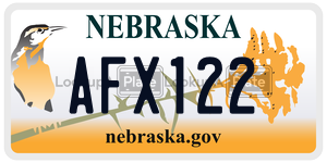 AFX122  license plate in NE