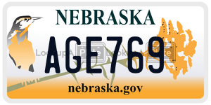 AGE769  license plate in NE