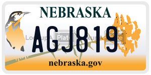 AGJ819 license plate in Nebraska