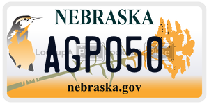 AGP050 license plate in Nebraska