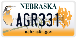 AGR331  license plate in NE