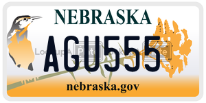 AGU555  license plate in NE