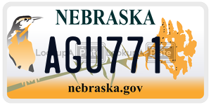 AGU771  license plate in NE