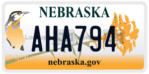 AHA794 license plate in Nebraska