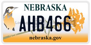 AHB466  license plate in NE