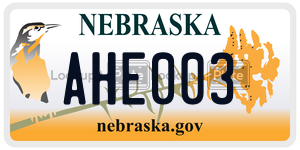 AHE003  license plate in NE