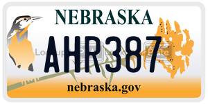 AHR387  license plate in NE