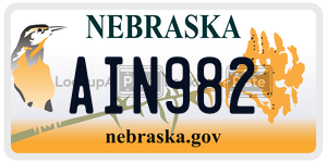 AIN982  license plate in NE