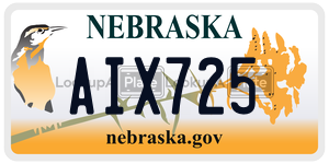 AIX725  license plate in NE