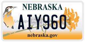 AIY960 license plate in Nebraska