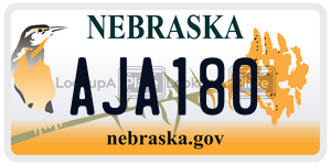AJA180  license plate in NE