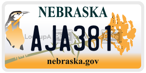 AJA381  license plate in NE