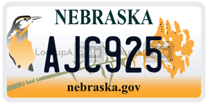 AJC925  license plate in NE