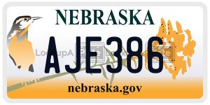AJE386  license plate in NE