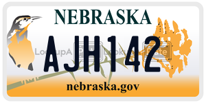 AJH142  license plate in NE