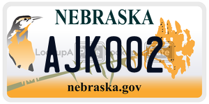 AJK002  license plate in NE