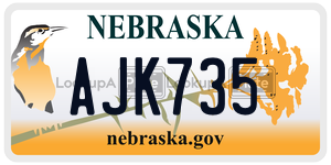 AJK735 license plate in Nebraska