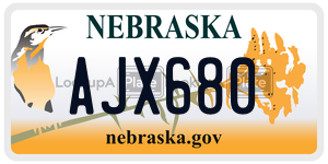 AJX680  license plate in NE