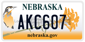 AKC607  license plate in NE