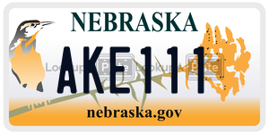 AKE111  license plate in NE