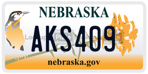 AKS409 license plate in Nebraska