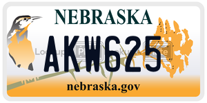 AKW625  license plate in NE