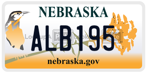 ALB195  license plate in NE