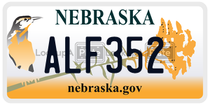 ALF352  license plate in NE