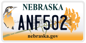 ANF502  license plate in NE