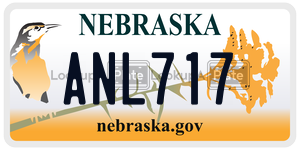 ANL717  license plate in NE