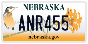ANR455 license plate in Nebraska