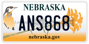 ANS868 license plate in Nebraska