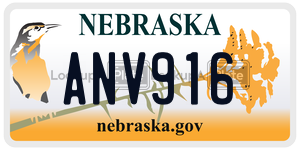 ANV916  license plate in NE