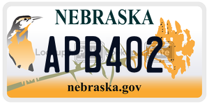APB402  license plate in NE