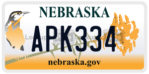 APK334  license plate in NE