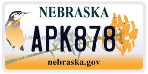 APK878  license plate in NE