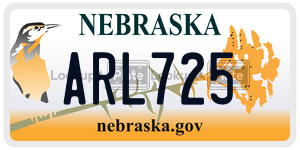 ARL725  license plate in NE