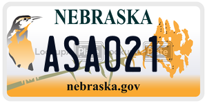 ASA021  license plate in NE