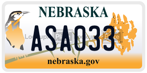 ASA033  license plate in NE