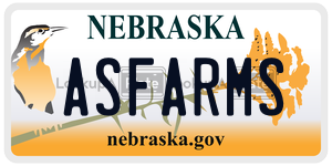 ASFARMS  license plate in NE
