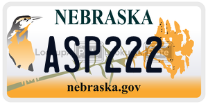 ASP222  license plate in NE
