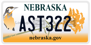 AST322  license plate in NE