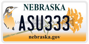 ASU333  license plate in NE