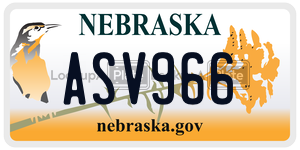 ASV966  license plate in NE