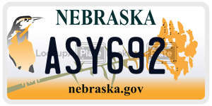 ASY692  license plate in NE