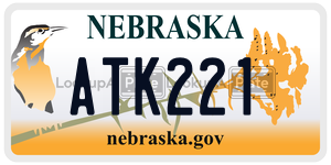 ATK221  license plate in NE