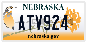 ATV924  license plate in NE